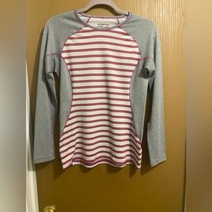 Patagonia Capilene 3 Midweight Thermal Shirt Womens Medium S Gray Purple Stripe